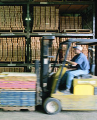 Fork lift in action