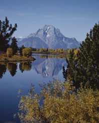 Mountain reflection on lake